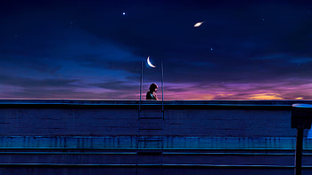 Lofi Girl Moon , lofi, artist, artwork, digital-art HD wallpaper