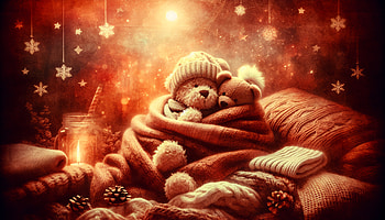 Cozy Cuddle Teddy Bear, cuddle, teddy bear, Cozy, winter, blanket HD wallpaper