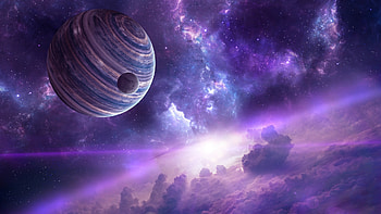 Purple universe, blue, awesome, galaxy, universe, colors, outstanding, satellite, nice, rocket, artistic, 1920x1080, planet, moon, amazing, cloud, stunning, white, breathtaking, art, beautiful, spatial, purple, star, rendereized, cool, space, science fiction HD wallpaper