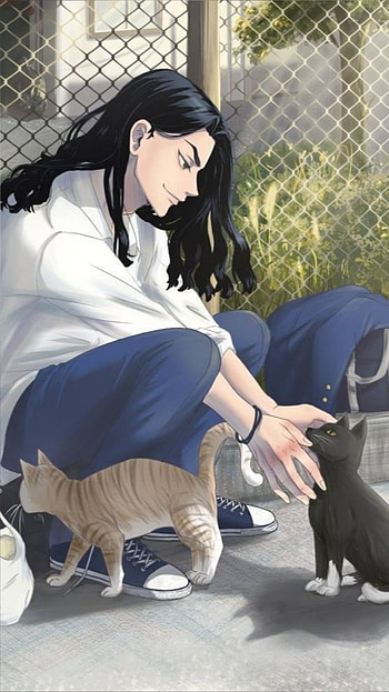 Baji 04, tokyo_revengers, cat, anime_boy, anime HD phone wallpaper