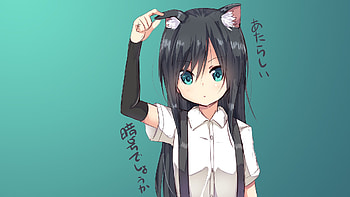 Anime anime anime girls long hair Neko Works animal ears nekomimi HD wallpaper