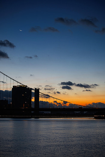 Nature, Water, Sunset, Architecture, Clouds, Bridge HD phone wallpaper