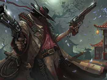 Warrior With Guns , warrior, guns, artist, artwork, digital-art HD wallpaper