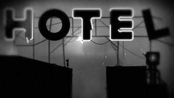Limbo hotels signs, Monochrome aesthetics, Haunting visuals, Surreal atmosphere HD wallpaper