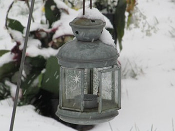Light the Way, Lantern, Light, Grass, Snow HD wallpaper
