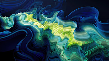 Blue And Green Flowing Waves, colorful, swirl, abstract, artist, artwork, art, digital-art, ai HD wallpaper