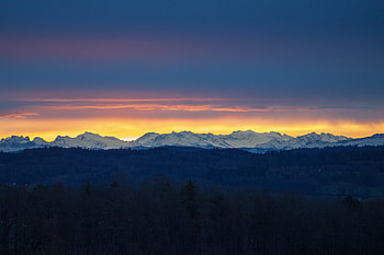 Mountain range, sunrise, dark, landscape HD wallpaper