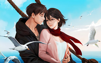 EreMika Farewell, Attack on Titan, Mikasa Ackerman, Eren Yeager, Eren & Mikasa HD wallpaper