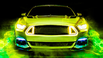 Green Ford Mustang , ford-mustang, ford, cars, artist, artwork, digital-art HD wallpaper