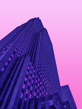 Pink sky, high building, architecture HD phone wallpaper
