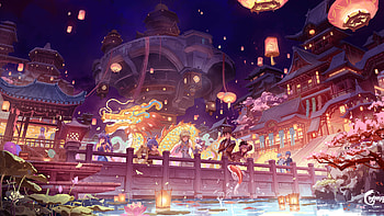 Yun Jin Chongyun Guoba Hu Tao Keqing Lumine Genshin Impact HD wallpaper