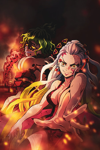 Gyutaro e daki, superior, kimetsu, lua, animes, demon, anime HD phone wallpaper