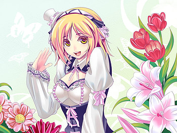Cuel Fleur, sexy, wings, hot, cute, girl, anime girl, anime, butterfly, wing, flower, female HD wallpaper