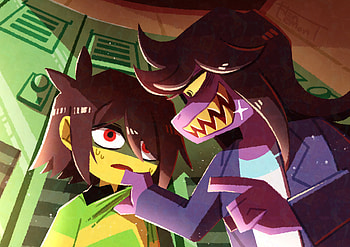 Deltarune Duo: Susie & Kris in Gaming Adventure, Susie (deltarune), Kris (deltarune), video game, deltarune HD wallpaper