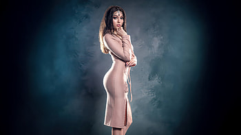 Beautiful Woman In Rose Tone Dress, girls, model, hoot, graphy HD wallpaper