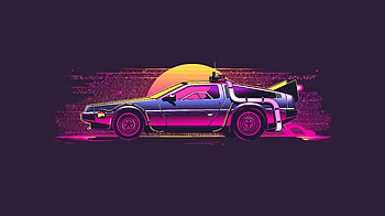 Delorean Synthwave, delorean, cars, synthwave, artist, artwork, digital-art HD wallpaper