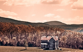 Nature, Mountains, Forest, House, Color, Colors HD wallpaper