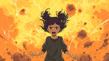Furious Anime Girl - Ultra, anime girl, angry, Anime, explosion, emotions HD wallpaper