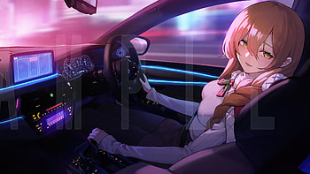Anime Girl Relaxing Ride , anime-girl, anime, artist, artwork, digital-art HD wallpaper