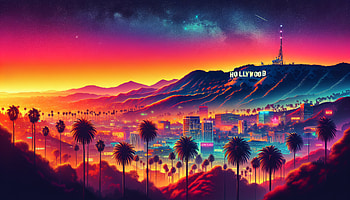 Hollywood Sunset Vibes, hollywood, landscape, cityscape, palm tree HD wallpaper