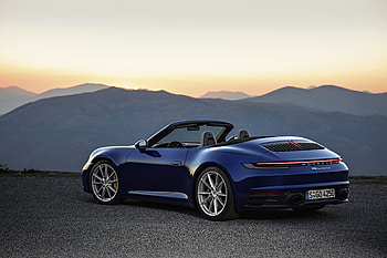Convertible, blue, Porsche 911 Carrera 4S HD wallpaper