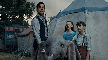 Colin Farrell, Dumbo movie, Nico Parker, Finley Hobbins HD wallpaper