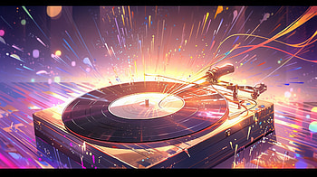 Vibrant Turntable Explosion, music, record HD wallpaper