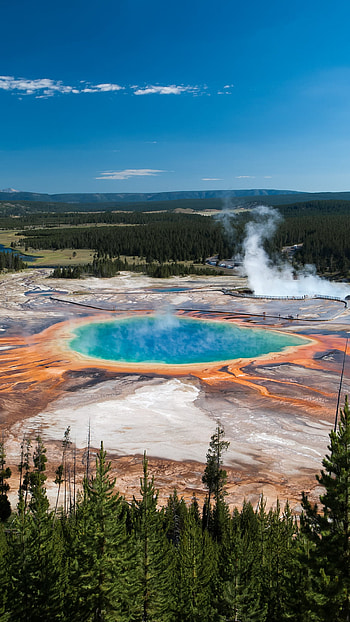 Yellowstone National Park, Sapphire pool, , Nature's paradise HD phone wallpaper