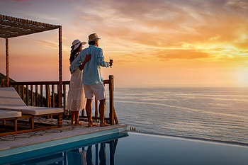 Romantic couple, Girl, Vacation, Sunset, Sea, Love HD wallpaper