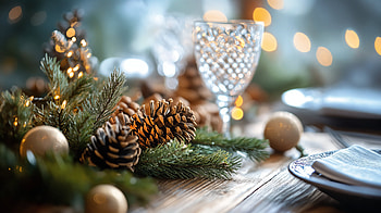 Rustic Holiday Charm - Ultra, rustic holiday, Christmas, holiday decor, pinecones, table setting HD wallpaper