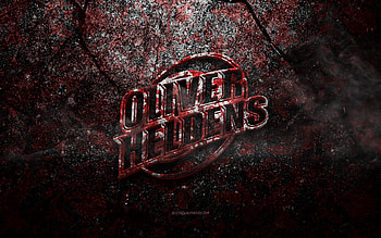 Oliver Heldens logo, grunge art, Oliver Heldens stone logo, red stone texture, Oliver Heldens, grunge stone texture, Oliver Heldens emblem, Oliver Heldens 3d logo HD wallpaper