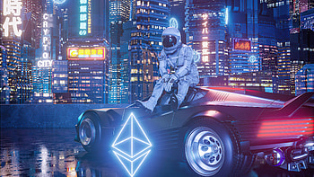 Astronaut In Crypto City , astronaut, artist, artwork, digital-art HD wallpaper