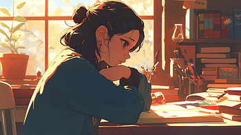 Lofi Study Vibes: A Ultra, Study, lofi, Anime, girl, desk, anime girl HD wallpaper