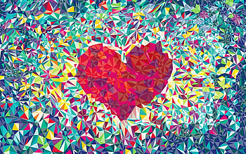 Glass Heart, glass, heart, cg, abstract HD wallpaper