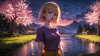Cute Anime Girl In Nature, anime-girl, anime, artist, artwork, digital-art, deviantart HD wallpaper