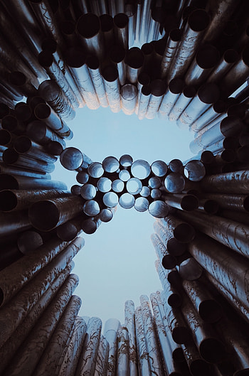 Pipes, arranged, construction, metal HD phone wallpaper