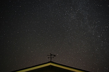 Nature, Starry Sky, Roof, Vane HD wallpaper