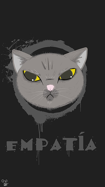 Empatía, grey, cat, artistic, drawing HD phone wallpaper