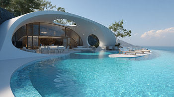 Luxury Resort Pool : Stunning Modern Oasis by the Water, pool, resort HD wallpaper