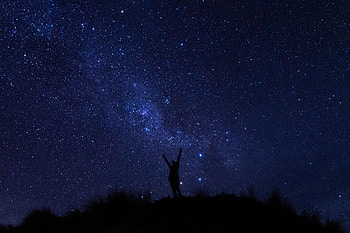 Night, Dark, Silhouette, Starry Sky HD wallpaper