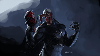 In Venom Hands Spider Mask, venom, superheroes, deviantart, artist, artwork HD wallpaper