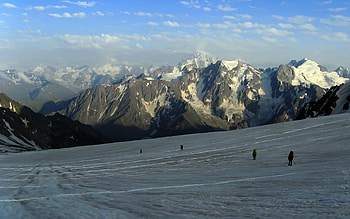 Nature, Mountains, Snow, Desert, Climbers, Descent, Snowy HD wallpaper