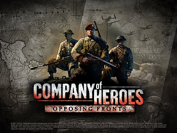 Company of Heroes: Opposing Fronts, world war 2, company of heroes, british, pc, germans, uniform, sniper, tommies, britain, bren lmg, tanks, sten, americans, bombers, game, rts, vehicles, america, map, europe, lee enfield, machine gun, soldiers, weapons, planes, war, radio, commando, helmet, wwii, strategy HD wallpaper