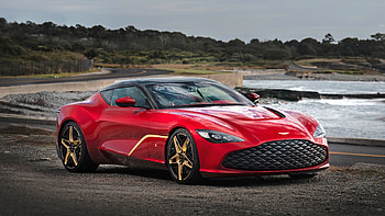 Aston Martin at the Beach, aston martin, cars, red, beach HD wallpaper