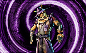 Hay Man, violet grunge background, Fortnite, vortex, Fortnite characters, Hay Man Skin, Fortnite Battle Royale, Hay Man Fortnite HD wallpaper