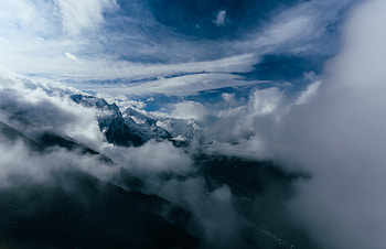 Nature, Mountains, Clouds, Snow Covered, Snowbound HD wallpaper