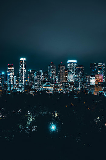 Cities, Night, Skyscraper, Building, Lights, Night City HD phone wallpaper