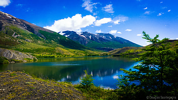 Nature, Grass, Sky, Mountains, Summer, Lake, Chile, Patagonia, Torres Del Paine, Torres Del Pine HD wallpaper