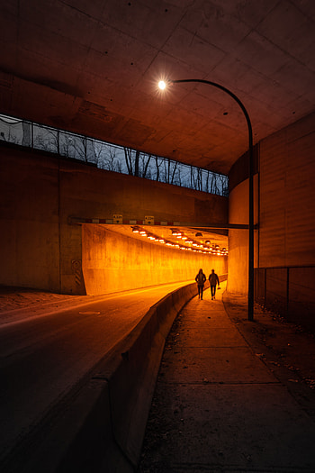 People, Dark, Silhouettes, Tunnel HD phone wallpaper