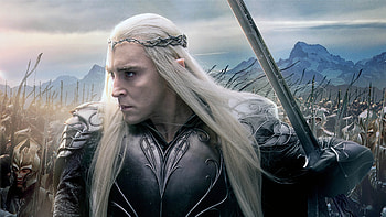 The Hobbit (2012 - 2014), sword, man, five armies, lee pace, elf, the hobbit, armor, fantasy, king, battle, movie, actor, thranduil HD wallpaper